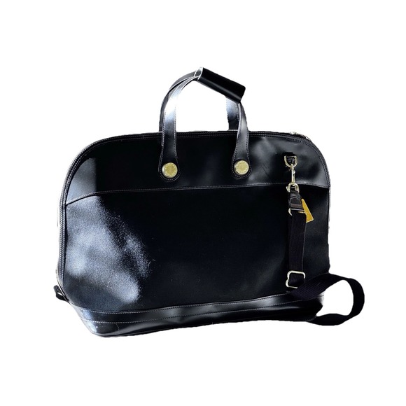 Dooney & Bourke Handbags - Dooney & Bourke Large Cabriolet Weekender Zip Leather Canvas Travel Duffel Bag